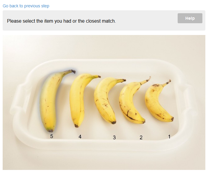 "As served" portion size estimation